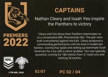 2022 NRL Player In Focus #PC02 Nathan Cleary/Isaah Yeo Back